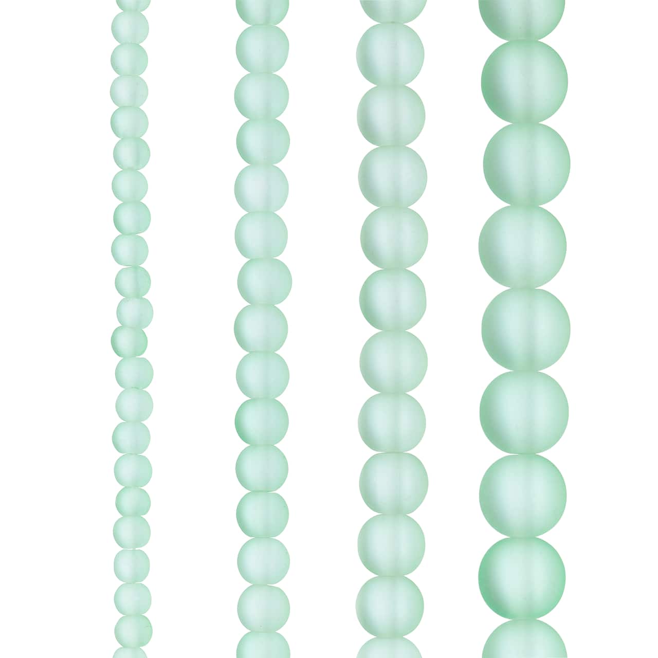 12 Pack: Matte Green Glass Round Beads, 4mm by Bead Landing®
